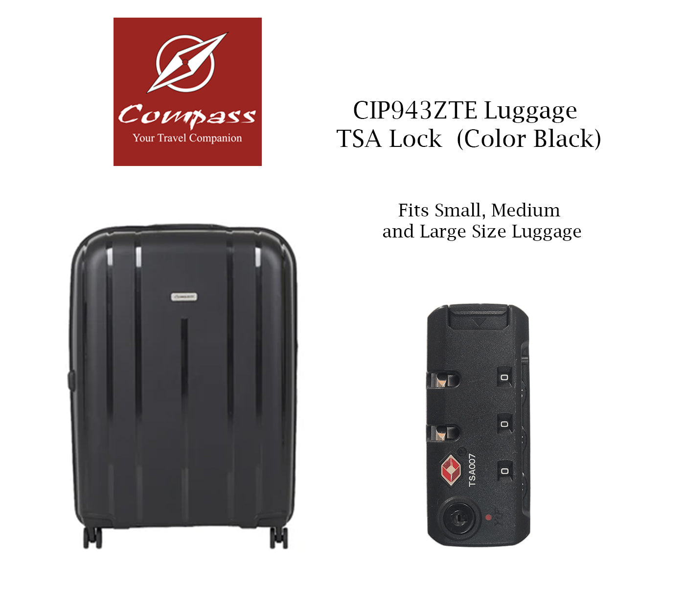 CIP943ZTE TSA Approved Combination Lock