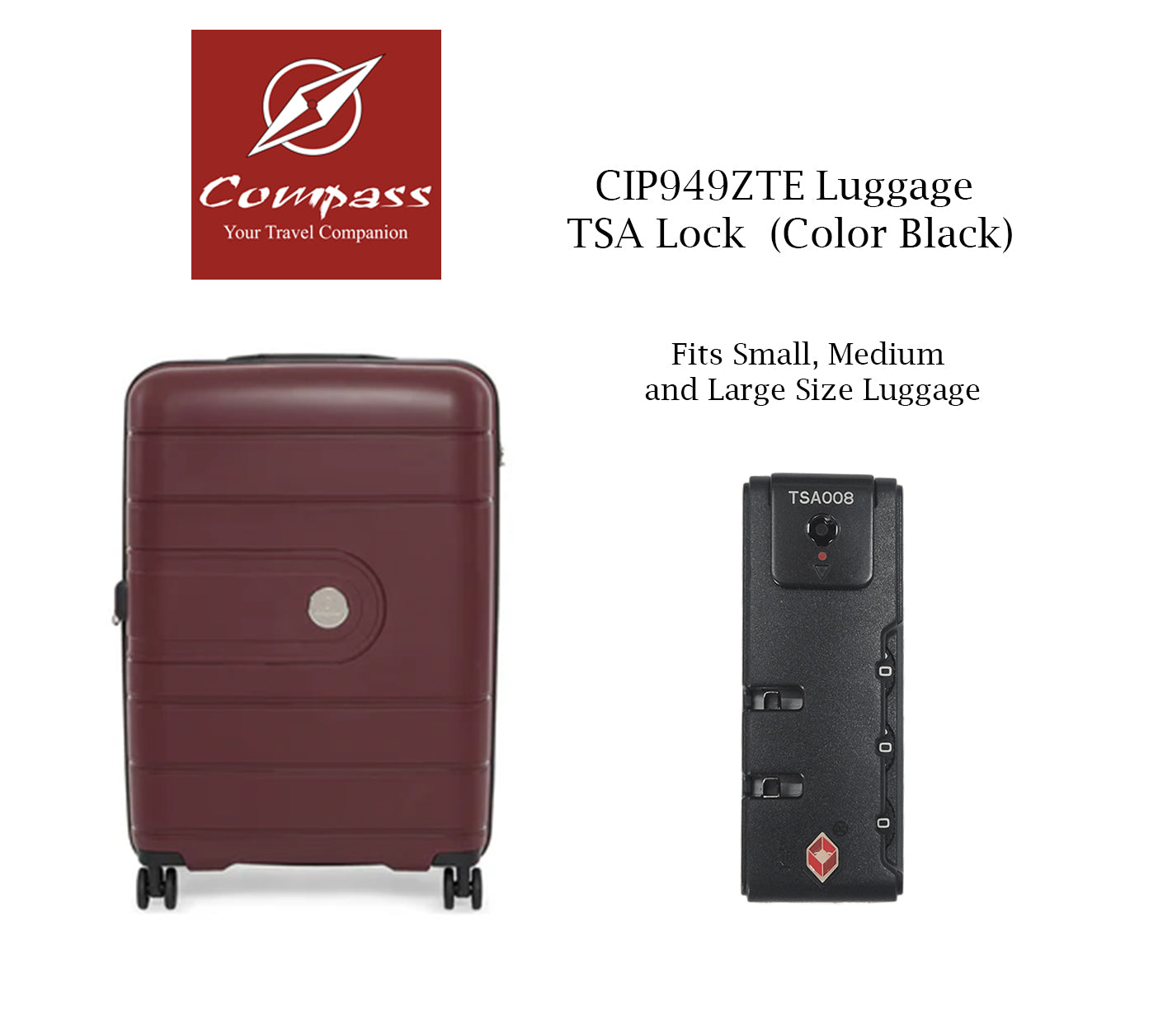 CIP949ZTE TSA Approved Combination Lock