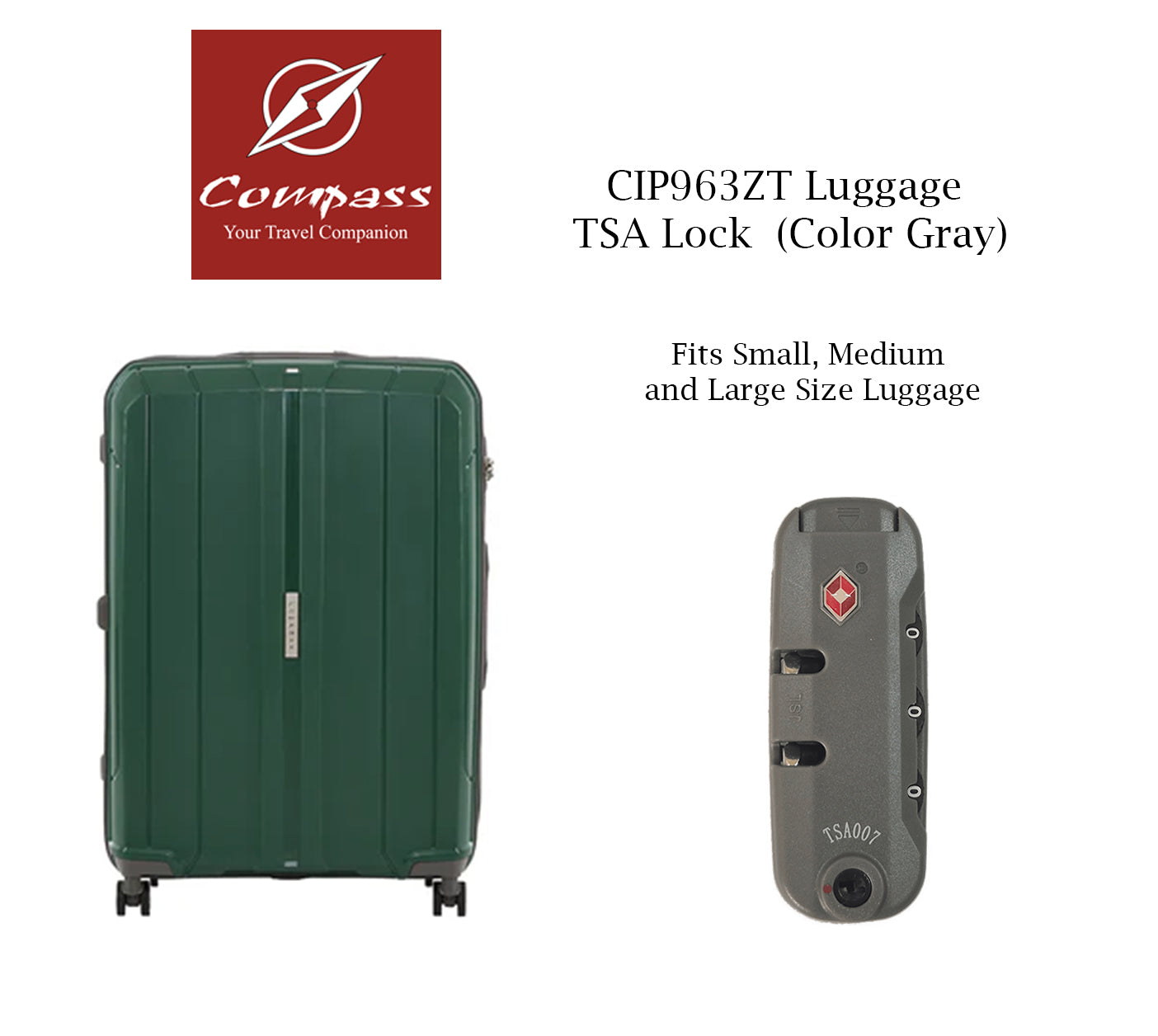 CIP963ZT TSA Approved Combination Lock